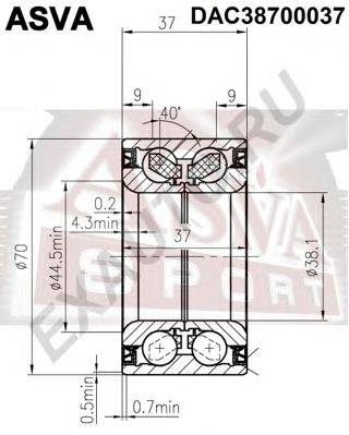 Подшипник ступицы колеса ASVA DAC38700037