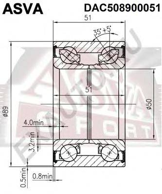 Подшипник ступицы колеса ASVA DAC508900051