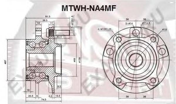 Ступица колеса ASVA MTWH-NA4MF