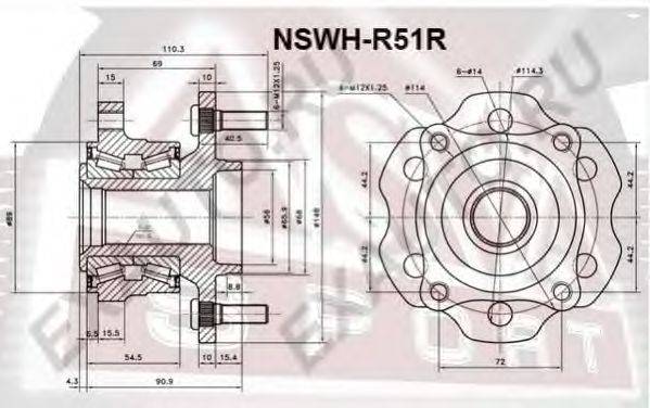 Ступица колеса ASVA NSWH-R51R