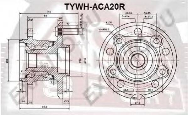 Ступица колеса ASVA TYWH-ACA20R