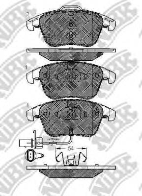 Комплект тормозных колодок, дисковый тормоз NiBK PN0398W