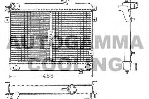 Радиатор, охлаждение двигателя AUTOGAMMA 100252
