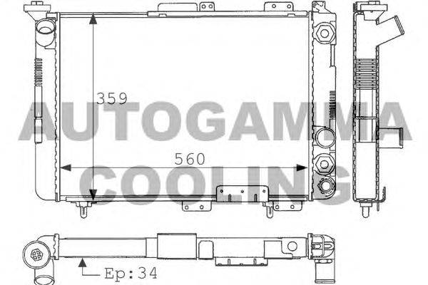 Радиатор, охлаждение двигателя AUTOGAMMA 100860