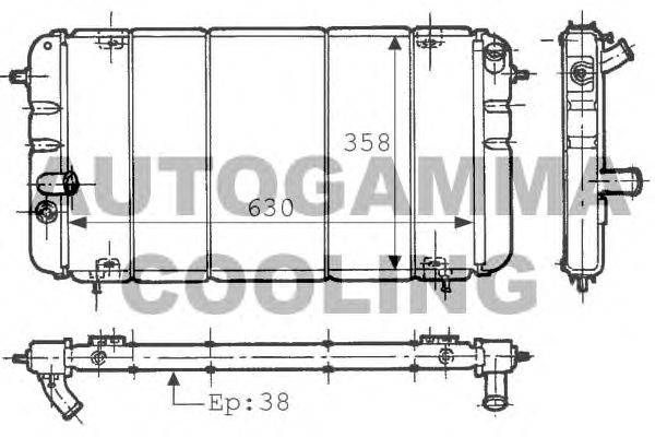 Радиатор, охлаждение двигателя AUTOGAMMA 100877