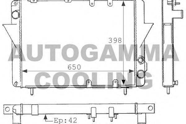 Радиатор, охлаждение двигателя AUTOGAMMA 100900