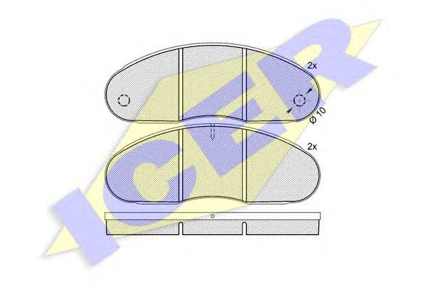 Комплект тормозных колодок, дисковый тормоз ICER 140562