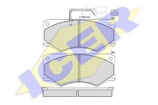 Комплект тормозных колодок, дисковый тормоз ICER 140964