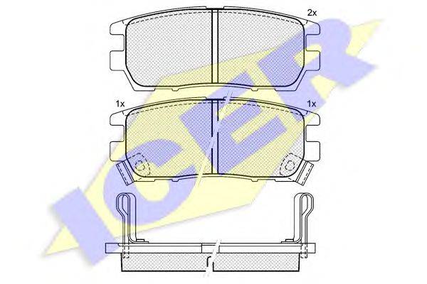Комплект тормозных колодок, дисковый тормоз ICER 140980