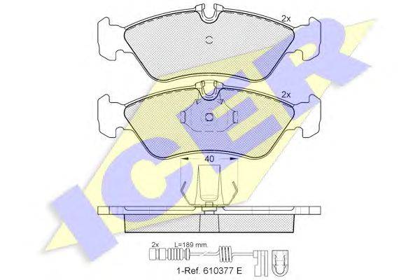 Комплект тормозных колодок, дисковый тормоз ICER 141103-203
