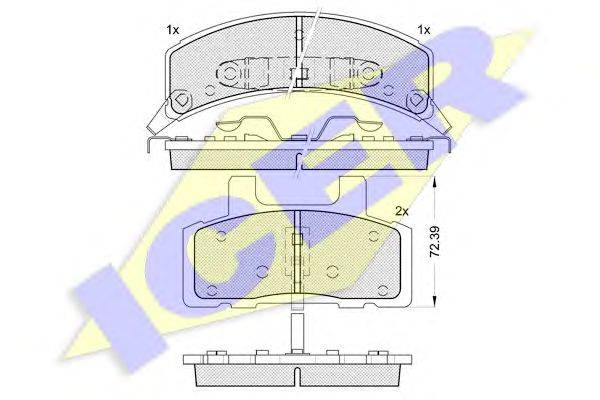 Комплект тормозных колодок, дисковый тормоз ICER 25371