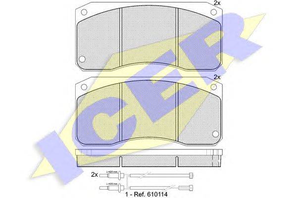 Комплект тормозных колодок, дисковый тормоз ICER 150833