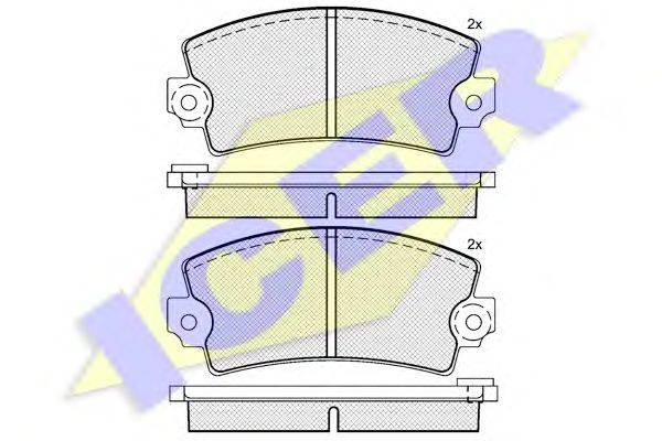 Комплект тормозных колодок, дисковый тормоз ICER 20140