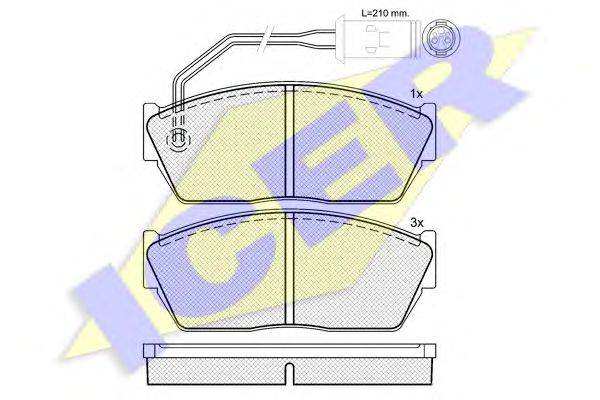 Комплект тормозных колодок, дисковый тормоз ICER 21127