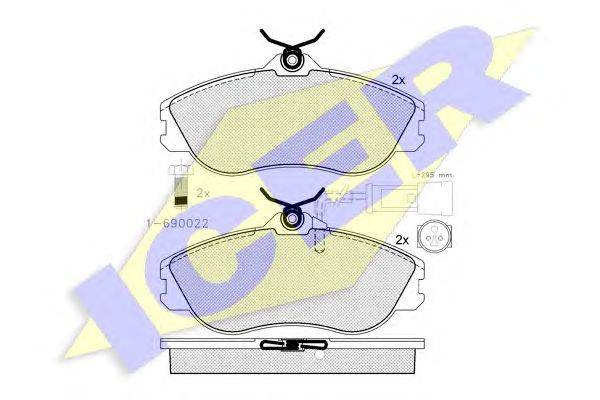 Комплект тормозных колодок, дисковый тормоз REMSA 227602