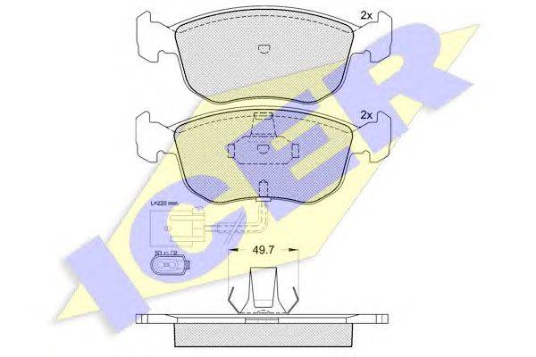 Комплект тормозных колодок, дисковый тормоз ICER 21910