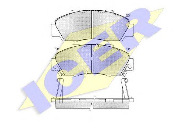Комплект тормозных колодок, дисковый тормоз ICER 181019
