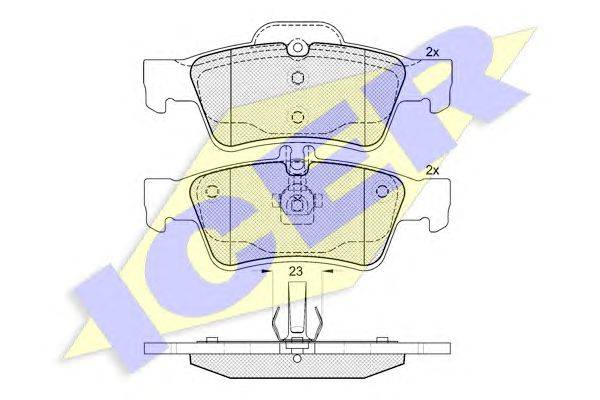 Комплект тормозных колодок, дисковый тормоз ICER 24862