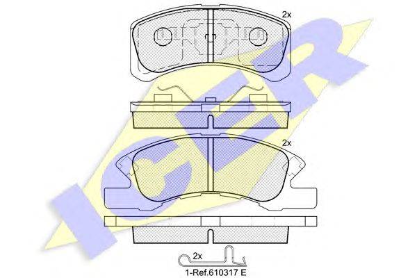 Комплект тормозных колодок, дисковый тормоз ICER 24229