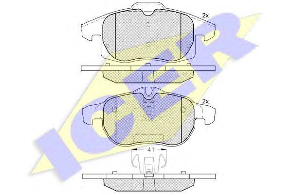 Комплект тормозных колодок, дисковый тормоз ICER 181891