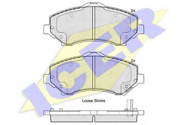 Комплект тормозных колодок, дисковый тормоз ICER 24605