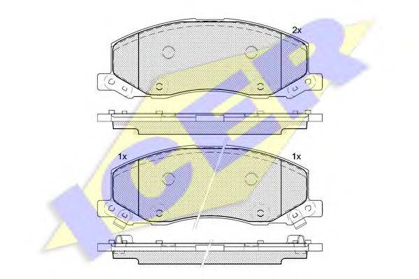 Комплект тормозных колодок, дисковый тормоз ICER 181927