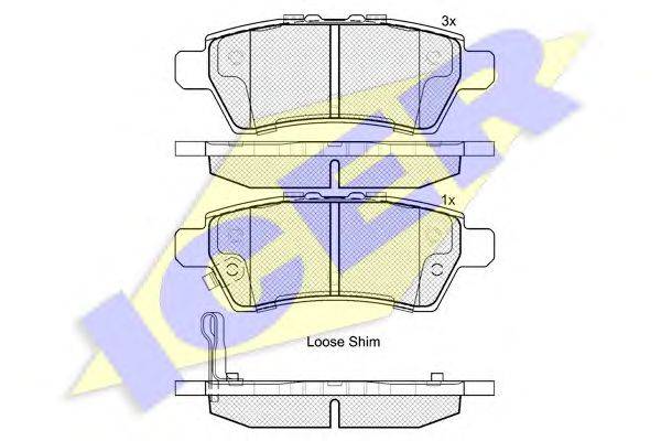 Комплект тормозных колодок, дисковый тормоз ICER 24243