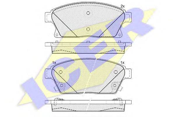 Комплект тормозных колодок, дисковый тормоз ICER 181939