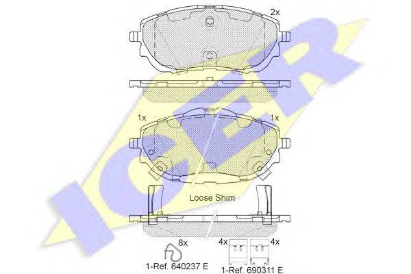 Комплект тормозных колодок, дисковый тормоз REMSA 2156102