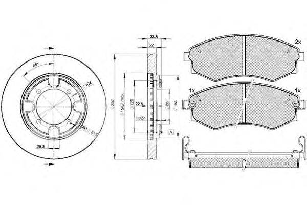 Комплект тормозов, дисковый тормозной механизм REMSA 31800
