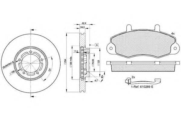 Комплект тормозов, дисковый тормозной механизм ICER 30896-5610