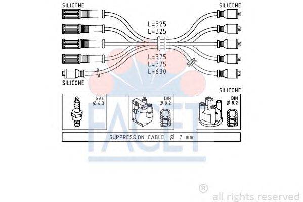 Комплект проводов зажигания FACET 4.8421