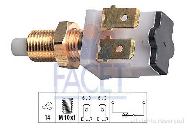 Выключатель фонаря сигнала торможения; Выключатель, привод сцепления (Tempomat) FACET 71007