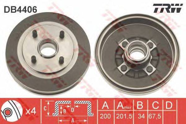 Тормозной барабан TRW DB4406