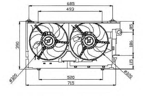 Вентилятор, охлаждение двигателя NRF 47050