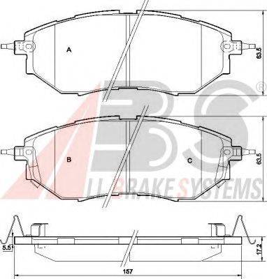 Комплект тормозных колодок, дисковый тормоз A.B.S. 37502 OE