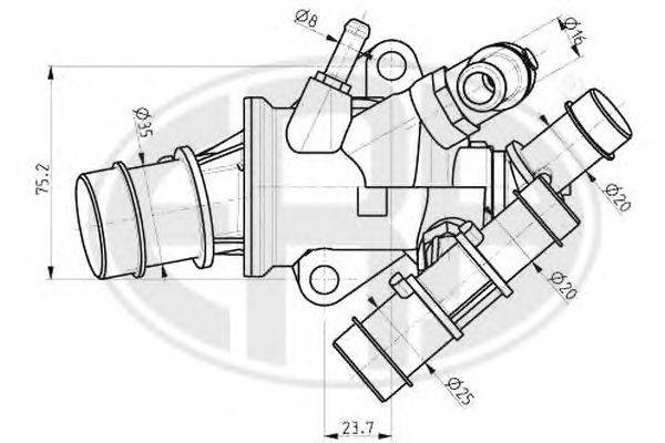 Термостат, охлаждающая жидкость ERA 350340