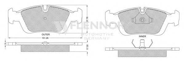 Комплект тормозных колодок, дисковый тормоз FLENNOR FB210154
