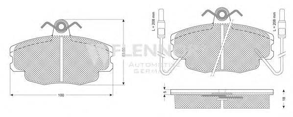Комплект тормозных колодок, дисковый тормоз FLENNOR FB210179