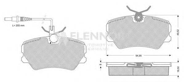 Комплект тормозных колодок, дисковый тормоз FLENNOR FB210267