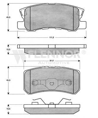 Комплект тормозных колодок, дисковый тормоз FLENNOR FB210460