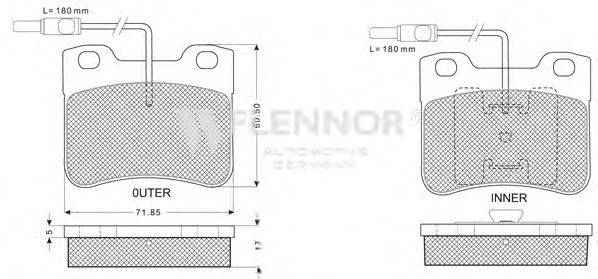 Комплект тормозных колодок, дисковый тормоз FLENNOR FB211093