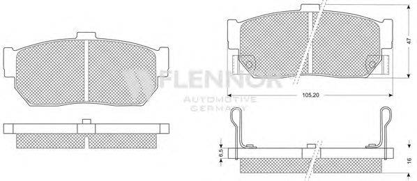 Комплект тормозных колодок, дисковый тормоз FLENNOR FB211228