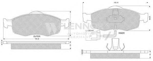 Комплект тормозных колодок, дисковый тормоз FLENNOR FB211284