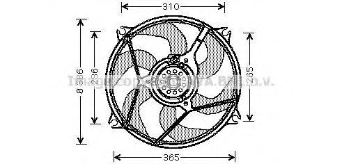 Вентилятор, охлаждение двигателя AVA QUALITY COOLING CN7528