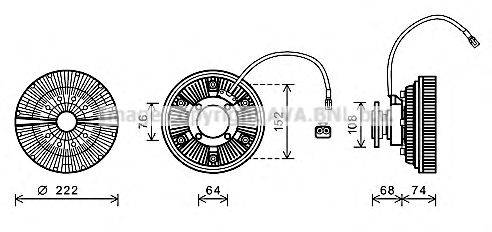 Сцепление, вентилятор радиатора AVA QUALITY COOLING MNC071