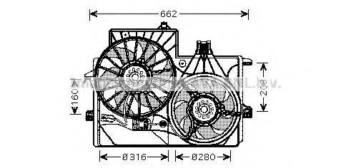 Вентилятор, охлаждение двигателя AVA QUALITY COOLING OL7529