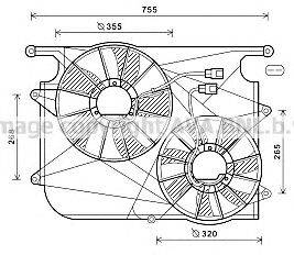 Вентилятор, охлаждение двигателя AVA QUALITY COOLING OL7571