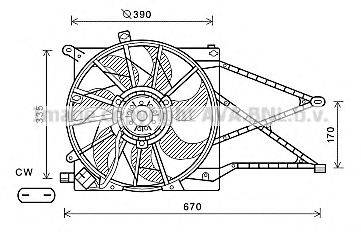 Вентилятор, охлаждение двигателя AVA QUALITY COOLING OL7603