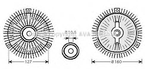 Сцепление, вентилятор радиатора AVA QUALITY COOLING OLC555